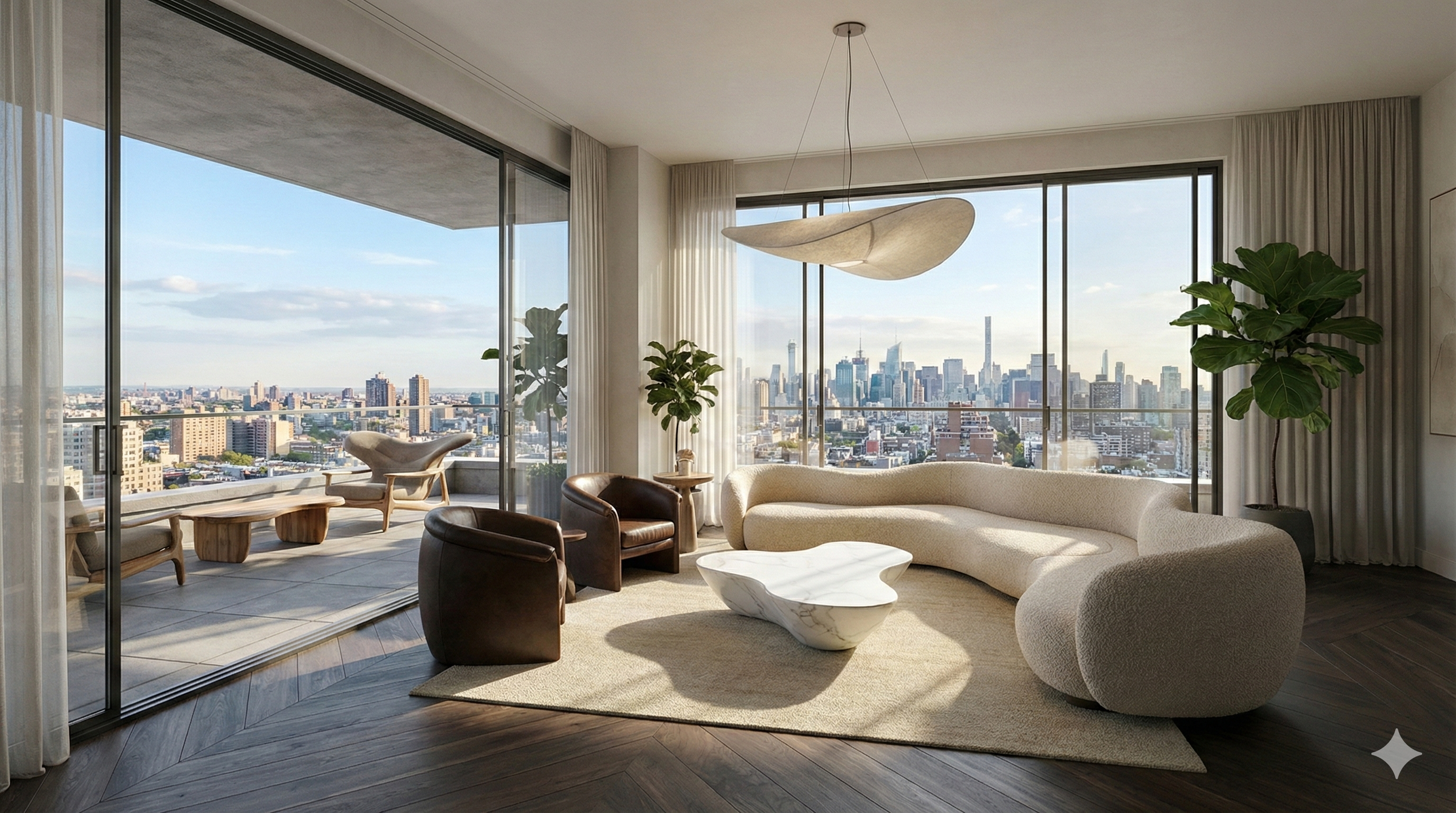 AI-generated Gaudi-inspired luxury living space