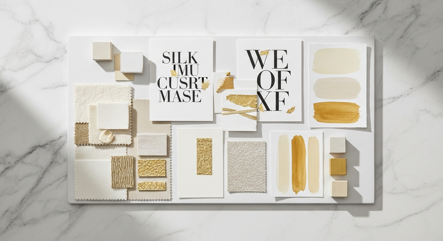 Brand strategy documents and mood boards for an interior design practice