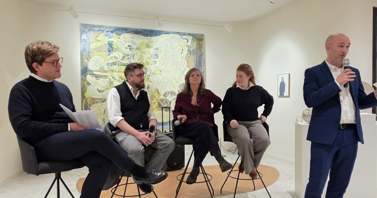 Panel discussion at Hiscox on Bishopsgate with Eleanor Lakelin, Zoë Wilson, Full Grown, and Grant Pierrus