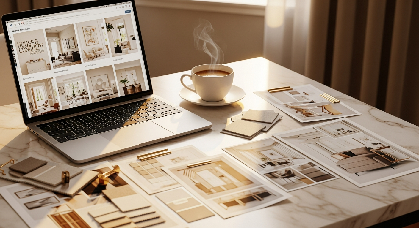 Design magazine spread featuring a luxury residential interior project