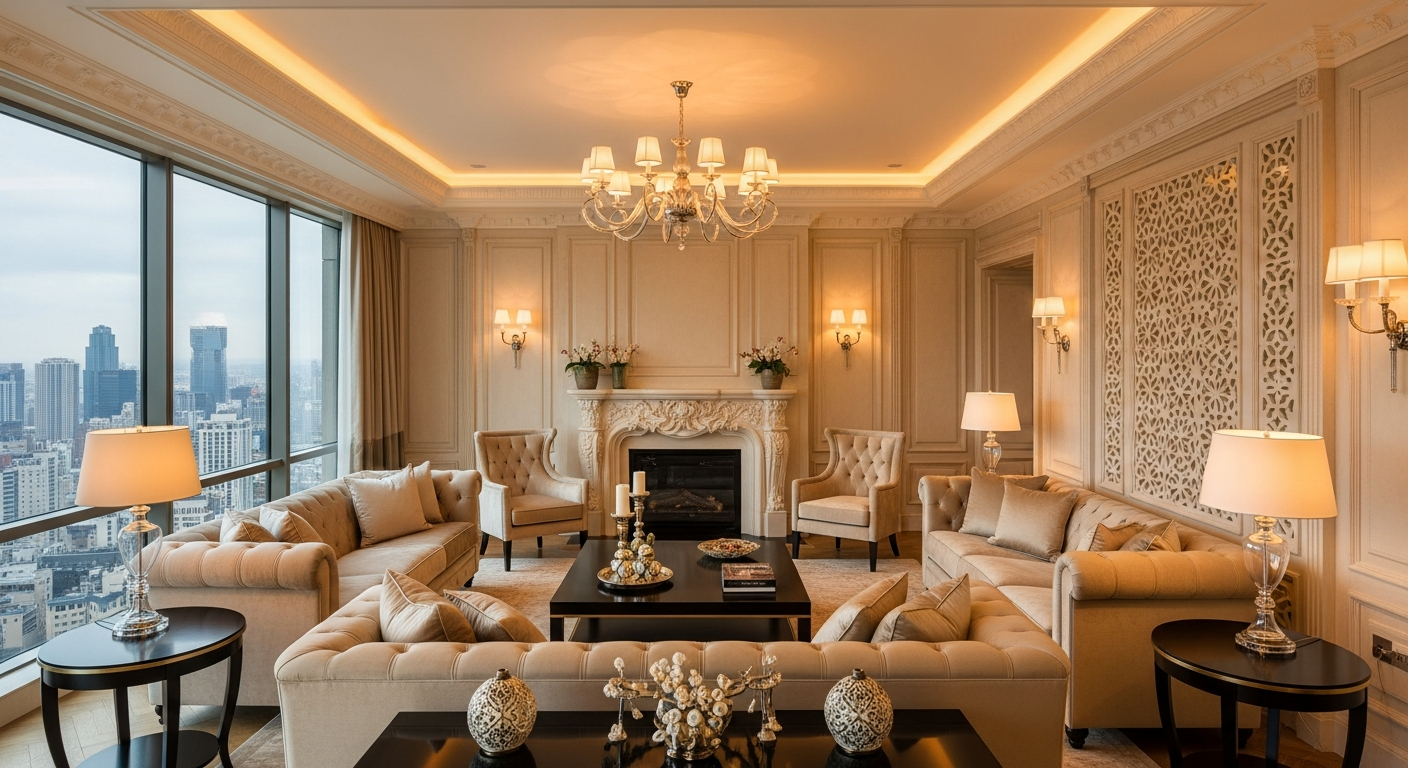 Luxury residential interior designed by a high-end design studio